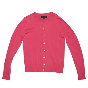 BANANA REPUBLIC $128 Merino Wool‎ Button-Up Lightweight Sweater Pink XXS